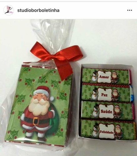 100 Caixa Bis Personalizado Para Natal